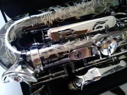 Saxofone com boquilha Case, JK SX90R, Black Nickel, Silver Alloy, Sax alto, Saxophone Instrumento Musical, Alemanha, Novo - Image 5