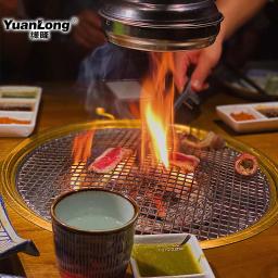 Coreano estilo de carbono forno embutido superior de exaustão de fumaça panela churrasqueira rodada comercial restaurante fogão CHURRASCO grelhador a carvão grande - Image 4
