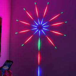 Fogos de artifício led luz de tira rgb controle de som sinfonia firework luz casamento natal música controle completo kit sonho meteoro lâmpada - Image 2