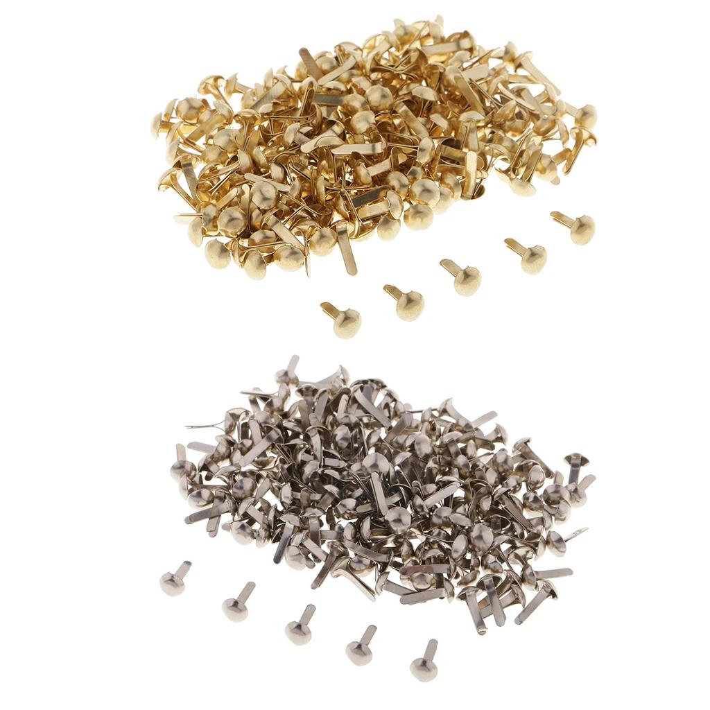 Fixador de papel para scrapbooking, mini pinos decorativos de cabeça redonda com 400 peças, parafusos de metal para artesanato em papel, papelaria e escritório - Image 1