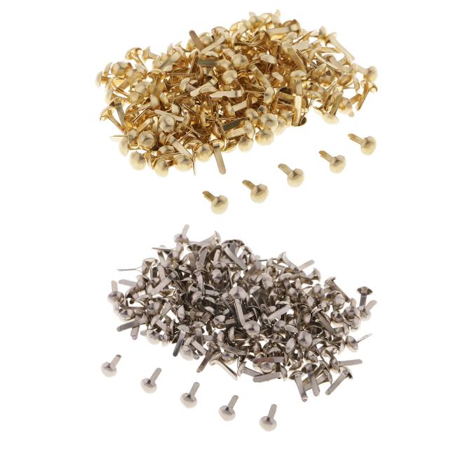 Mini Pinos Decorativos para Scrapbooking - 400 Fixadores de Papel em Metal para Artesanato e Papelaria