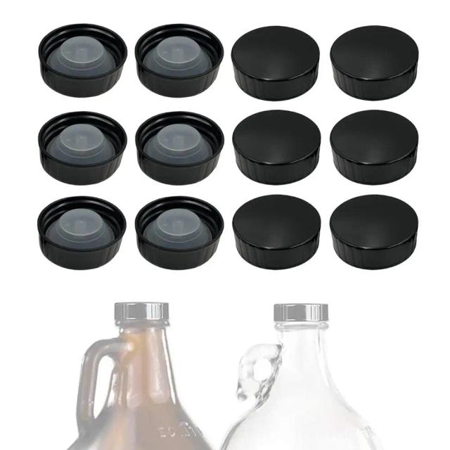 Tampa de Rosca Prática para Vedação de Garrafas de Cerveja e Growlers - 12 Peças de 38mm para Jarras de Vidro e Carboys