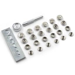 6 conjuntos de um pacote de metal snap prendedor botões rebite fecho instalar ferramenta de montagem prendedores pressão imprensa parafusos rebite setter base - Image 2