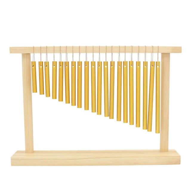 Vento Carrilhão de Mesa em Madeira com Suporte, Instrumento de Percussão Musical para Crianças e Adultos, 20 Bares em Linha Única
