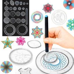Conjunto de Design de Espirógrafo Clássico para Crianças, Régua Geométrica Mágica, Kits de Estênceis, DIY, Arte Criativa, Artesanato, Pintura, Desenhos - Image 1