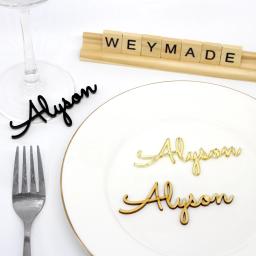 Cartões de mesa personalizados do lugar do casamento cartões de mesa do corte a laser nomes de hóspedes casamentos cartões de lugar do corte a laser - Image 3