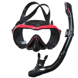 Dry Snorkel Mergulho Máscara Set, Anti-vazamento, Anti-Fog, Vidro Temperado, Lente, Ajustável, Mergulho, Kit de Natação - Image 1