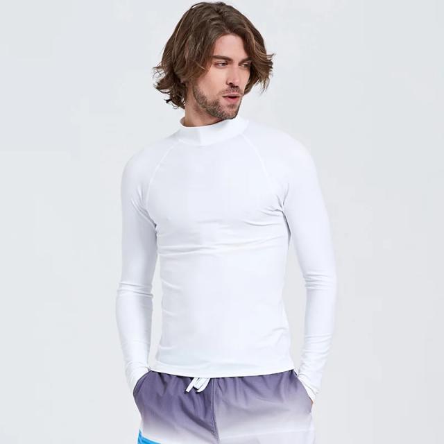 Camiseta Masculina Manga Comprida com Proteção UV para Surf, Natação e Snorkeling em 6 Cores
