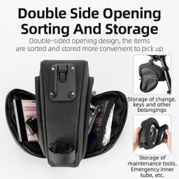 ROCKBROS-Bolsa para selim de bicicleta à prova de chuva e choque, suporte para assento com traseira reflexiva, alta capacidade, para mountain bike, MTP, acessório - Image 4