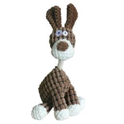 Brinquedo do animal de estimação divertido forma de burro corduroy mastigar brinquedo para cães filhote de cachorro squeaker squeaky osso de pelúcia molar brinquedo do cão de treinamento do animal de estimação acessóri - Image 4