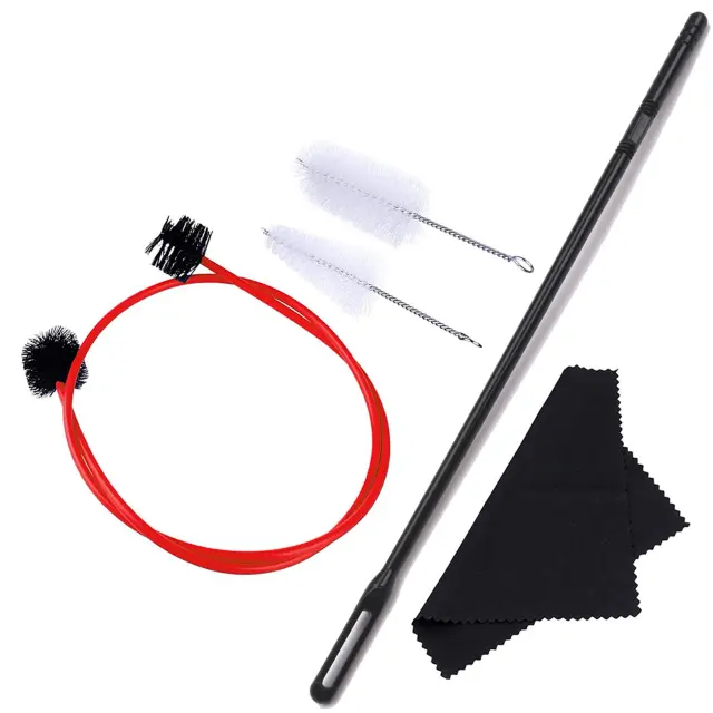 Kit Completo para Manutenção e Limpeza de Trompete com Bocais, Escovas e Pano Flexível