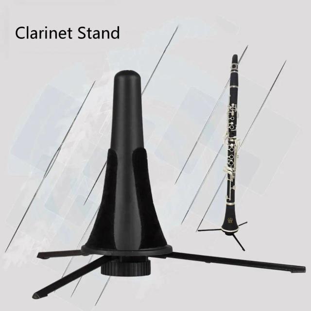 Suporte Dobrável para Clarinete e Oboé com Almofada de Feltro em ABS - Acessório Durável para Instrumentos de Sopro