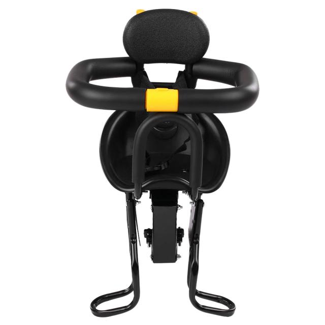 Assento Frontal para Crianças em Bicicleta com Apoio para os Pés e Encosto - Segurança e Conforto para Passeios de MTB e Estrada