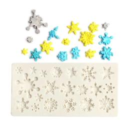 Molde do bolo em forma de floco de neve do silicone Fondant moldes Sugar Craft, ferramenta do bolo, neve Fondant, Natal, moldes de decoração do inverno - Image 1