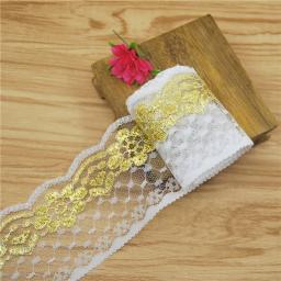 Prata e ouro preto laço guarnição tecido, acessórios de costura, pano, decoração do vestido de casamento, Ribbon Craft Supplies, 6cm, L204 - Image 3