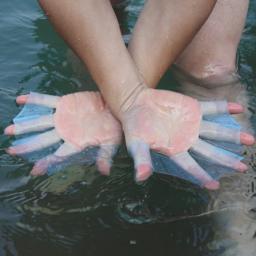 Natação dedo webbed luvas nadadeiras de silicone barbatanas pá sapo acessório da mão crianças adulto luvas de mergulho - Image 4