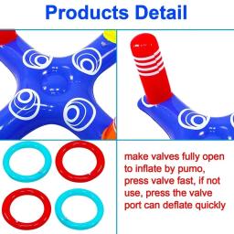 Jogo inflável de natação, brinquedos de piscina flutuante, esporte aquático, suprimentos para festas na praia, 4 loops - Image 5