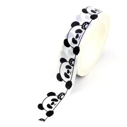 Conjunto de fitas Eco Washi japonês para planejador, fita adesiva, papelaria fofa, decorativa, preto e branco, nova, 1X 10m - Image 3