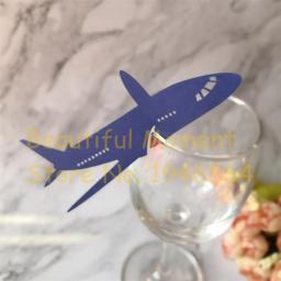 60 peças corte à laser avião forma de mesa cartão de nome cartão de vinho copo de papel cartões de decoração de festa de casamento lembrança várias cores - Image 3