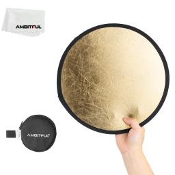 Tiro AMBITFUL ao ar livre e interior embelezar refletor, rodada 2in 1, prata dourada e branco, alta qualidade, 30cm - Image 3