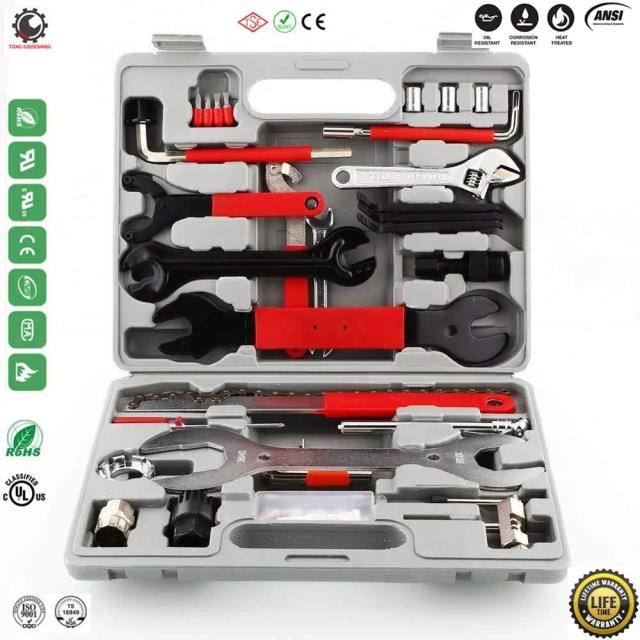 Conjunto Profissional de Ferramentas para Reparo de Bicicleta com 48 Peças e Chave de Torque Multifuncional