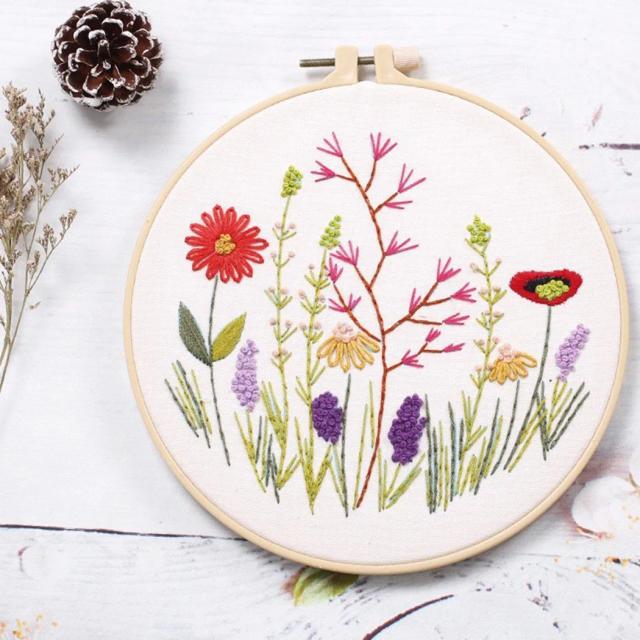 Kit de Bordado para Iniciantes com 1 Peça - Conjunto Completo de Costura e Ponto Cruz para DIY e Artesanato em Plantas