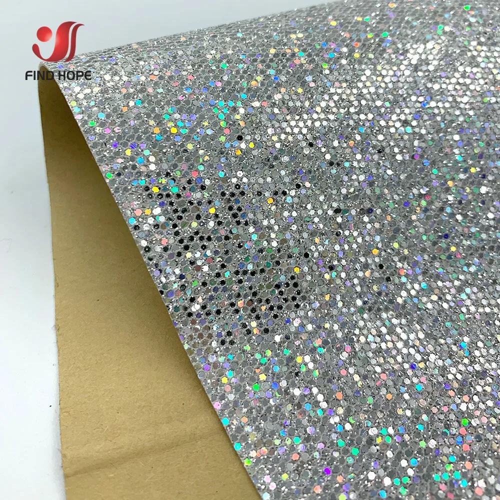 Auto-adesivo Diamante Glitter PU Couro Falso, Material De Tecido De Faísca De Vinil, Artesanato Arcos Decoração, Artesanal DIY - Image 1