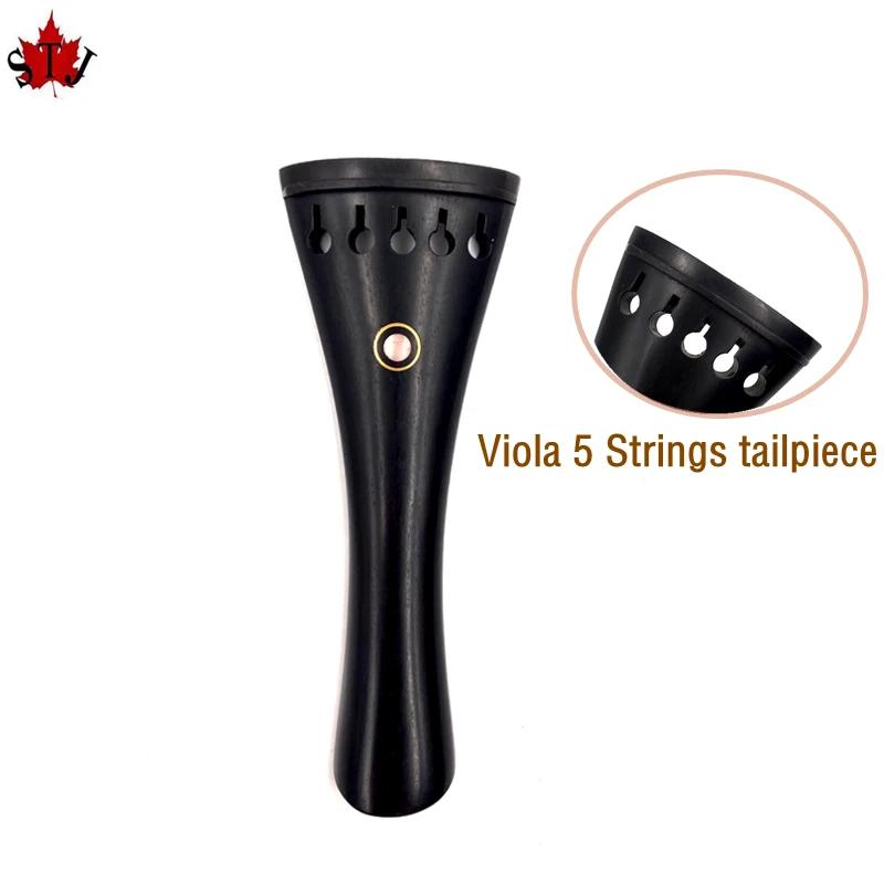 1 pçs de alta qualidade 5 cordas viola tailpiece indiano grau a ébano madeira, paris olho inlay viola peças acessórios acessórios - Image 1