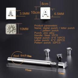 Ferramenta de estampagem para ferramentas de impressão artesanal em couro, ferramenta de estampagem DIY, 37 padrão letras e números metálicos, 3,5mm, 6,5mm - Image 6