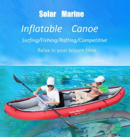 Caiaque solar inflável portátil para esportes aquáticos, canoa, barco de pesca dobrável, competição de esportes radicais, 330 cm, 2 pessoas - Image 5
