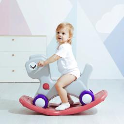 Lazycriança pequeno cavalo de balanço, brinquedo anfíbio cadeira de balanço infantil presente de aniversário para bebê - Image 1