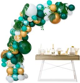Kit de balões para festa com tema safári, kit de acessórios para festa com tema selva, balões decorativos de ouro verde, chá de bebê, decoração caseira de aniversário com 120 peças - Image 1