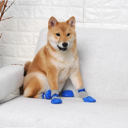 Meias antiderrapantes impermeáveis para cães e gatos, sapatos quentes para animais, botas de chuva e neve, cachorro pequeno e grande chihuahua inverno, 4 pçs/set - Image 5
