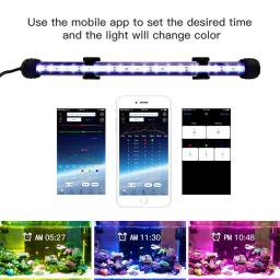 Lâmpada led para aquário, equipamento para o crescimento de peixes, com controle remoto, lâmpada rgb, para aquário, 20 a 60cm - Image 5