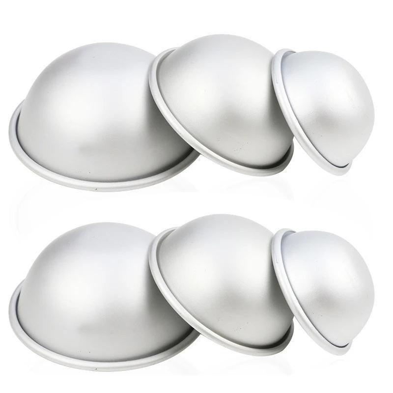 Rodada liga de alumínio banho bomba moldes, sal bola, artesanato ferramenta caseira, semicírculo esfera, presentes DIY, 2pcs - Image 1