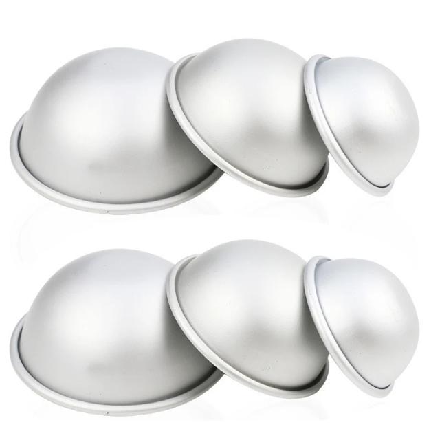 Conjunto de Moldes para Artesanato em Alumínio: Esferas Semicirculares para DIY e Presentes - 2 Peças