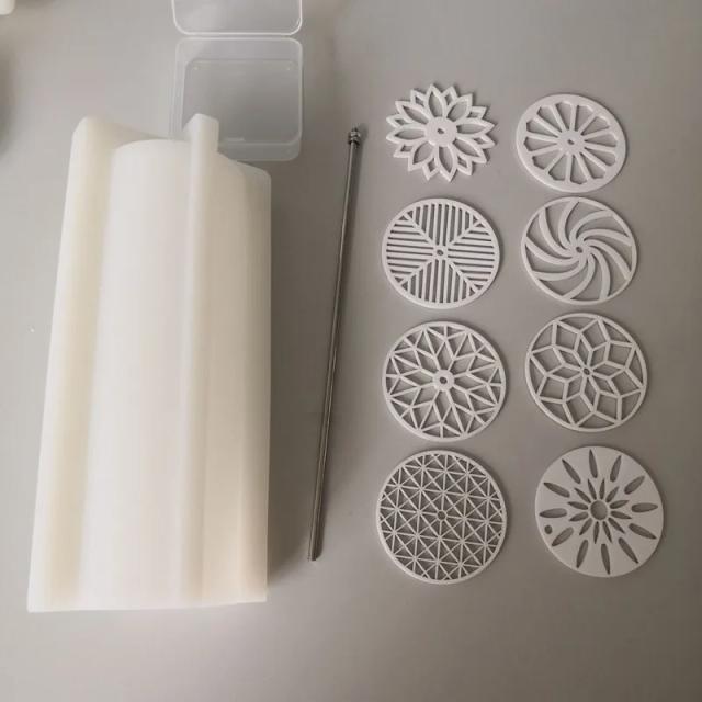 Molde Acrílico Caleidoscópio para Sabão 6,5cm com Tubo de Silicone Modelador de 700ml