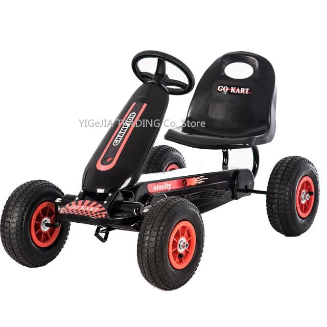 Kart Infantil com Rodas de Borracha Infláveis: Pedal 4-Wheeled Divertido para Crianças