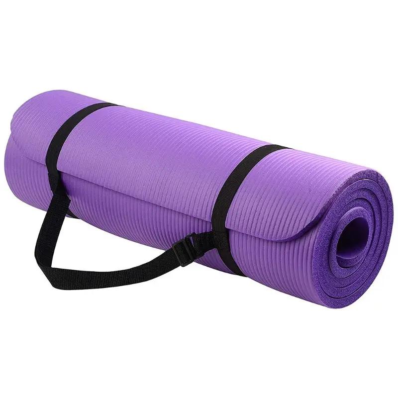 Tapete de ioga espesso extra-grosso, 1cm, almofada para exercícios de pilates, antiderrapante, alta densidade, com 183cm de comprimento, para yoga - Image 1