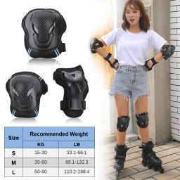 Joelheiras e cotoveleiras para adultos, protetores de pulso, conjunto de equipamentos de proteção, proteção de segurança, skate, ciclismo, equitação, 6 peças - Image 6