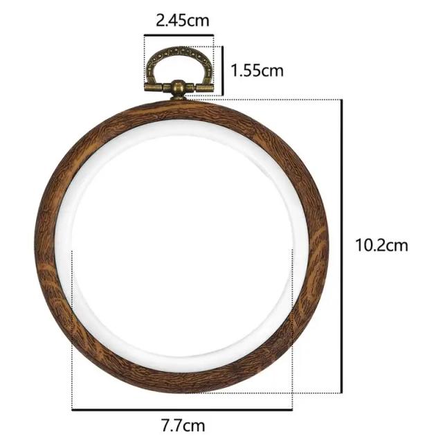 Conjunto de Arcos de Madeira com Bordado para Costura DIY - Ferramenta Prática para Artesanato com Anéis de Plástico e Ponto Agulha