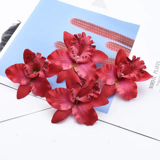 Atraentes Acessórios de Casamento: 10 Peças de Flores Artificiais de Borboleta e Orquídea para Decoração e Presentes DIY
