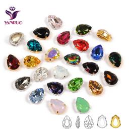 YANRUO-Strass extravagantes para artesanato de costura, gota pêra, diamante pedras, ornamentos brilhantes, acessórios - Image 1
