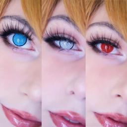 Bio-essência-Lentes de Contato Cosplay para Olhos, Acessórios Anime, Série Malha Halloween, Vermelho, Branco, Azul, 1 Par - Image 5