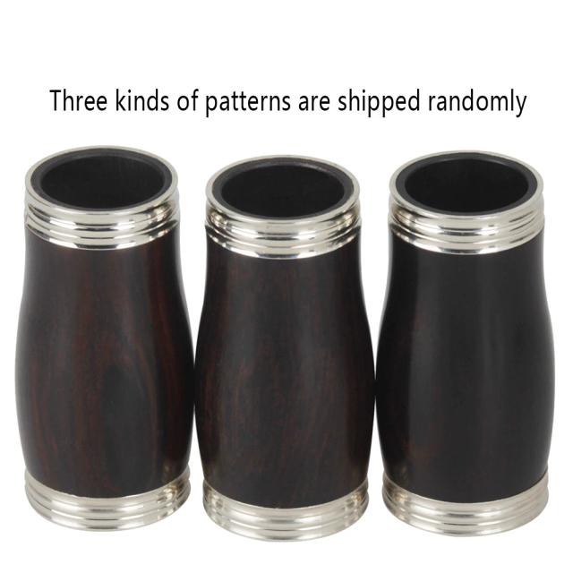 Tubo de Afinação para Clarinete Ebony com Duas Seções e Barril de Pitch Treble com Aro Prateado, Acessório Ideal para Instrumentos de Sopro