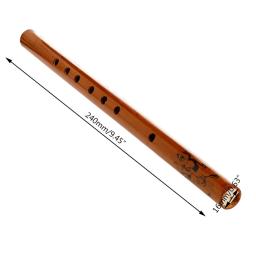 Clarinete tradicional de bambu com 6 buracos, instrumento musical de estudante, cor de madeira - Image 3