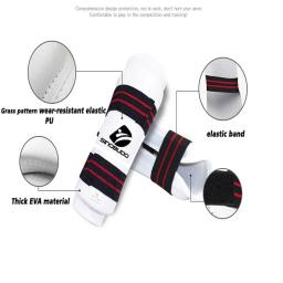 SINOBUDO Protetor de Braço para Adultos e Crianças, PU Branco, Equipamento de Taekwondo para Artes Marciais, Guarda, Kick Boxing, Sanda, Karatê - Image 5