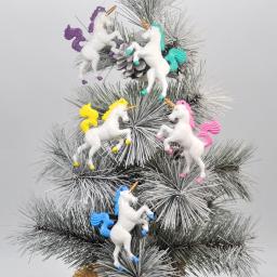 Amuleto de unicórnio para pendurar, enfeite multicolorido para árvore de natal, decoração de festa de ano novo, 2020 - Image 5