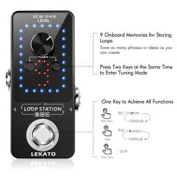 Lekato-Pedal para baixo elétrico, Looper, guitarra peças e acessórios, ajuste acústico Chorus Booster, Delay Overdrive Reverb - Image 4