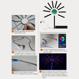 Fogos de artifício led luz de tira rgb controle de som sinfonia firework luz casamento natal música controle completo kit sonho meteoro lâmpada - Image 5